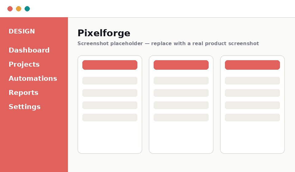 Screenshot of the Pixelforge design tool canvas