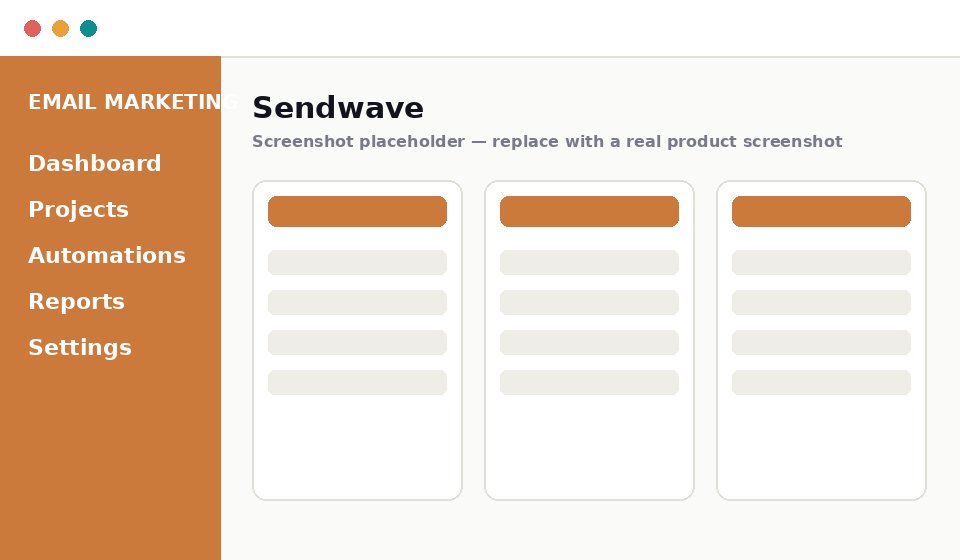 Screenshot of the Sendwave email builder
